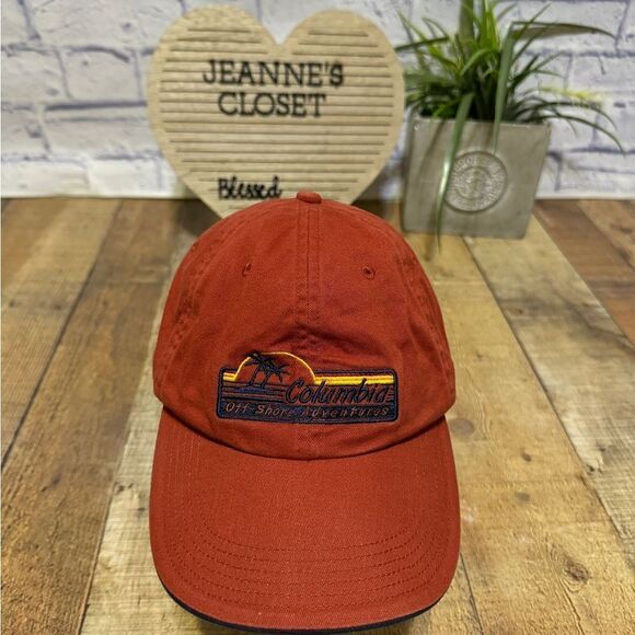 Columbia Off Shore Adventures Strapback Hat Burnt Orange Embroidered One Size - Picture 6 of 9